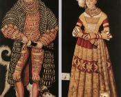 卢卡斯 伊尔 韦基奥 克拉纳赫 : Portraits of Duke of Saxony and his wife Katharina von Meckl